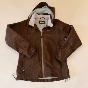 Craghoppers Waterproof Hooded Rain Jacket Brown Packable Hiking Coat Size S